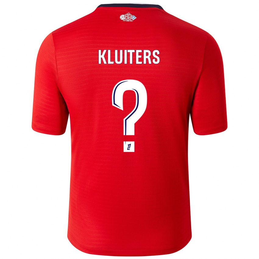 Uomo Maglia Luuk Kluiters #0 Rosso Bianco Kit Gara Home 2024/25 Maglietta