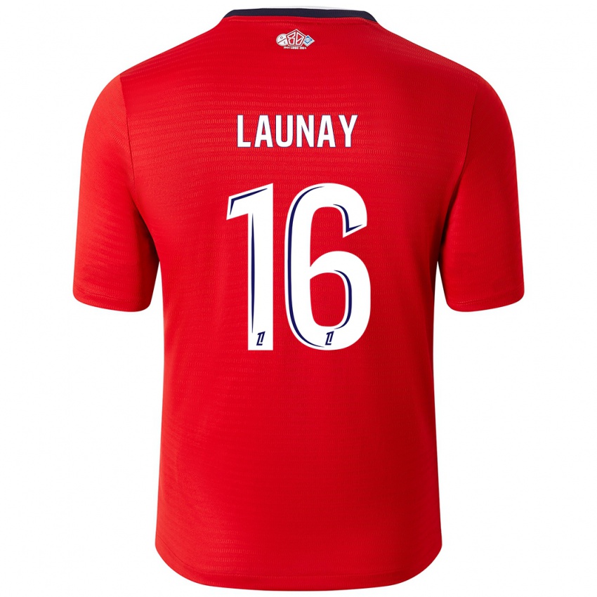 Uomo Maglia Elisa Launay #16 Rosso Bianco Kit Gara Home 2024/25 Maglietta