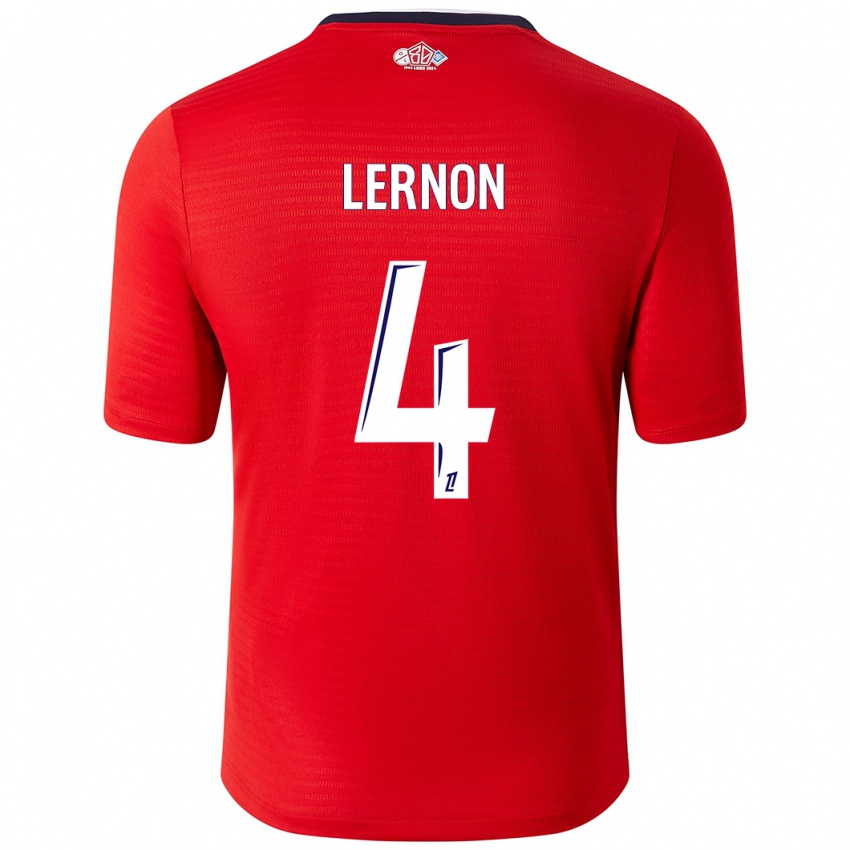 Uomo Maglia Jessica Lernon #4 Rosso Bianco Kit Gara Home 2024/25 Maglietta