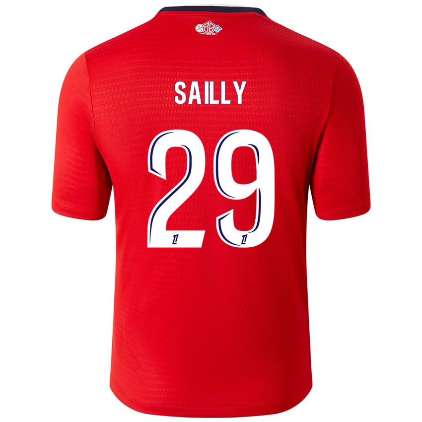 Uomo Maglia Charlotte Sailly #29 Rosso Bianco Kit Gara Home 2024/25 Maglietta