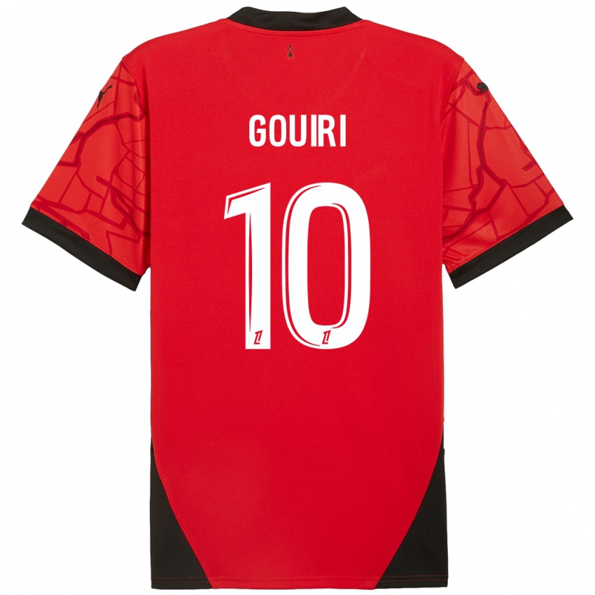 Uomo Maglia Amine Gouiri #10 Rosso Nero Kit Gara Home 2024/25 Maglietta