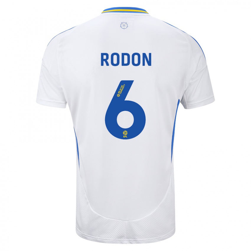 Uomo Maglia Joe Rodon #6 Bianco Blu Kit Gara Home 2024/25 Maglietta