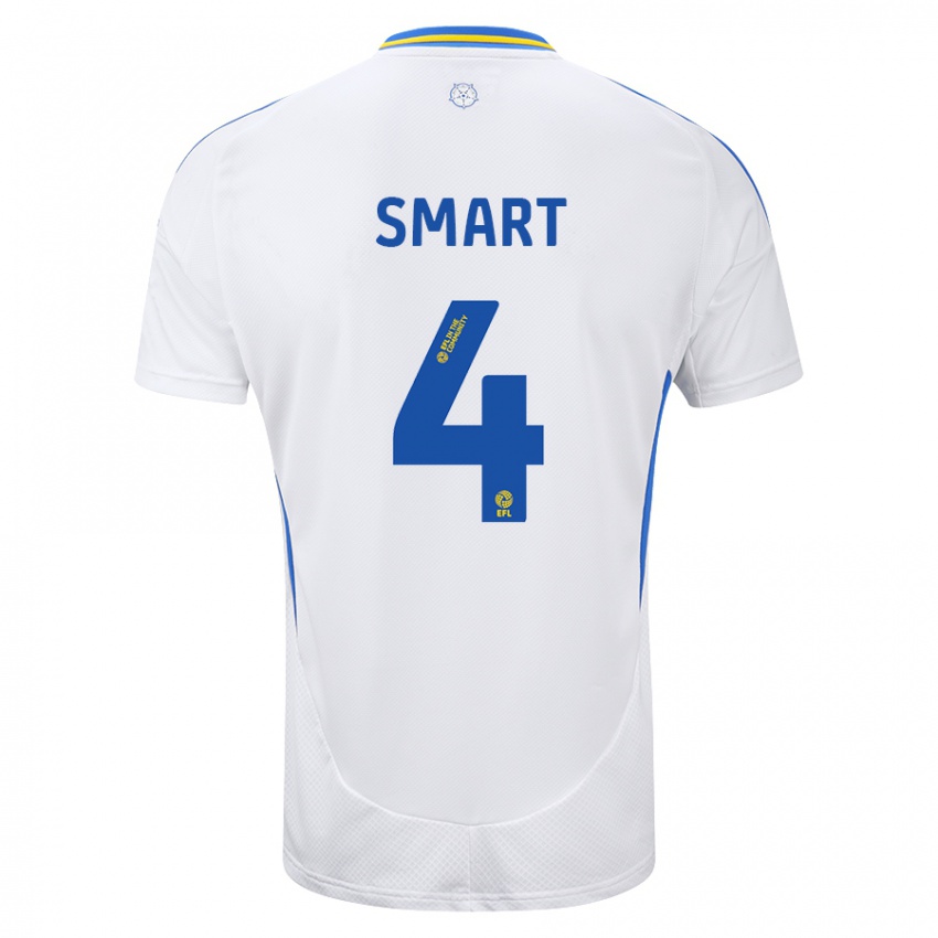 Uomo Maglia Olivia Smart #4 Bianco Blu Kit Gara Home 2024/25 Maglietta