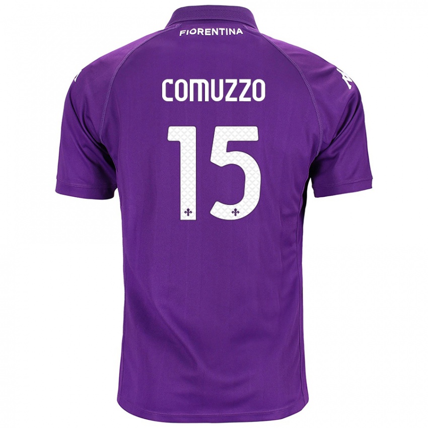 Uomo Maglia Pietro Comuzzo #15 Viola Kit Gara Home 2024/25 Maglietta