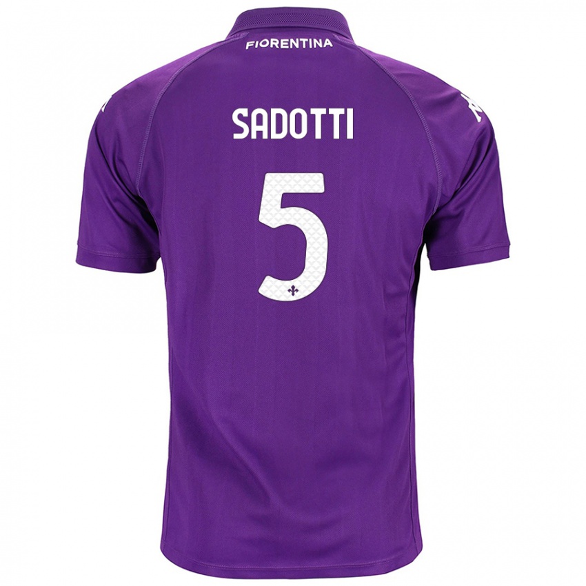 Uomo Maglia Edoardo Sadotti #5 Viola Kit Gara Home 2024/25 Maglietta