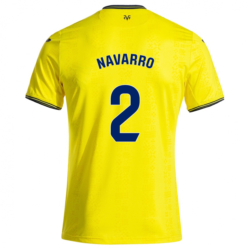 Uomo Maglia Pau Navarro #2 Giallo Nero Kit Gara Home 2024/25 Maglietta