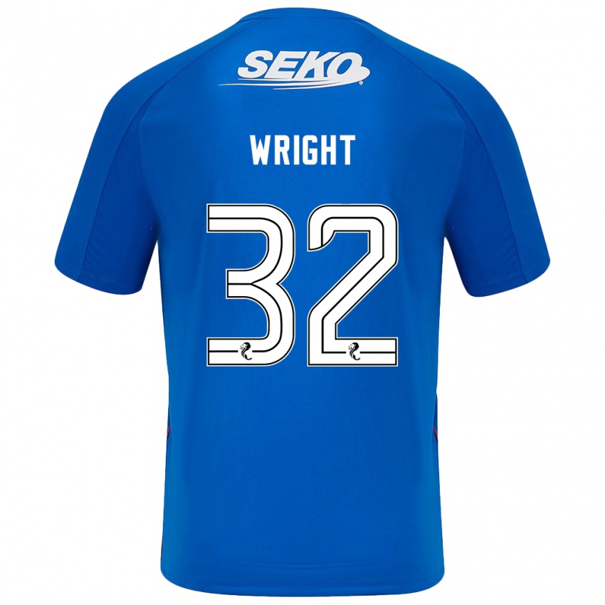 Uomo Maglia Kieran Wright #32 Blu Scuro Kit Gara Home 2024/25 Maglietta