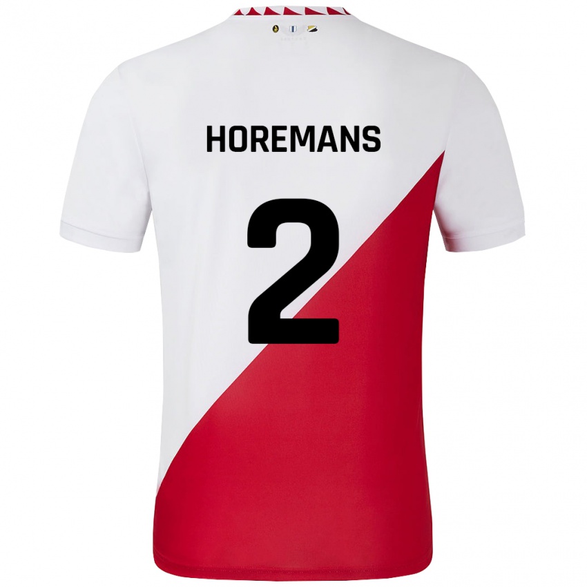 Uomo Maglia Siebe Horemans #2 Bianco Rosso Kit Gara Home 2024/25 Maglietta