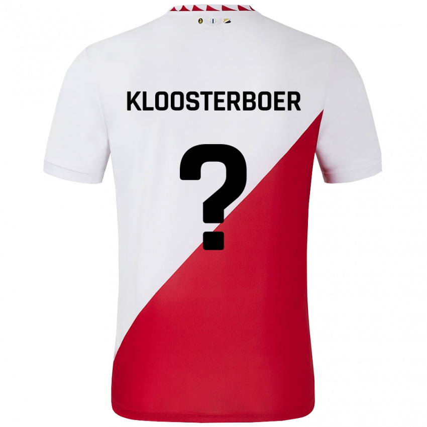 Uomo Maglia Per Kloosterboer #0 Bianco Rosso Kit Gara Home 2024/25 Maglietta