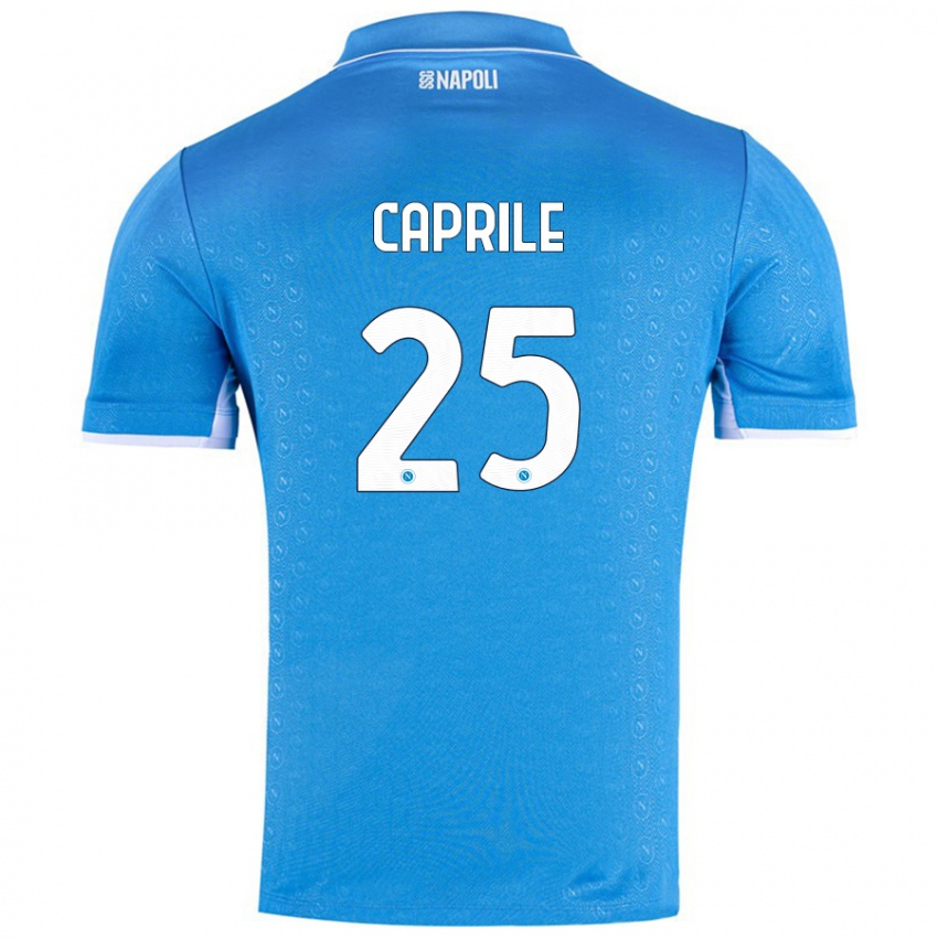 Uomo Maglia Elia Caprile #25 Azzurro Cielo Kit Gara Home 2024/25 Maglietta