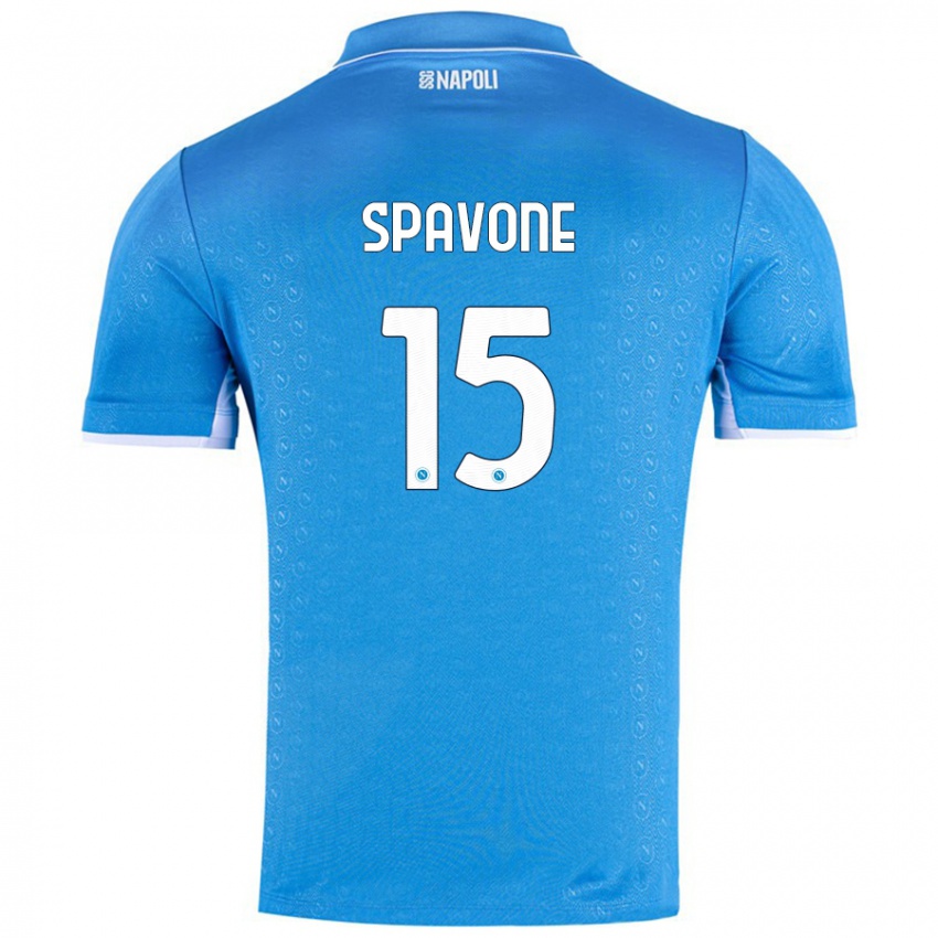 Uomo Maglia Alessandro Spavone #15 Azzurro Cielo Kit Gara Home 2024/25 Maglietta