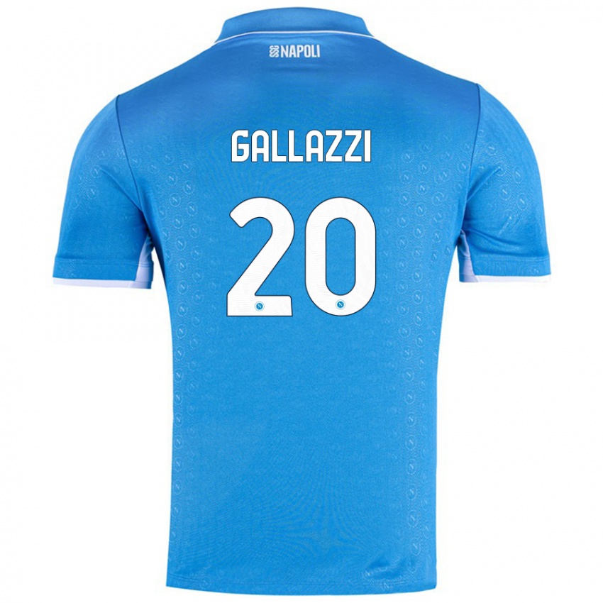 Uomo Maglia Valentina Gallazzi #20 Azzurro Cielo Kit Gara Home 2024/25 Maglietta