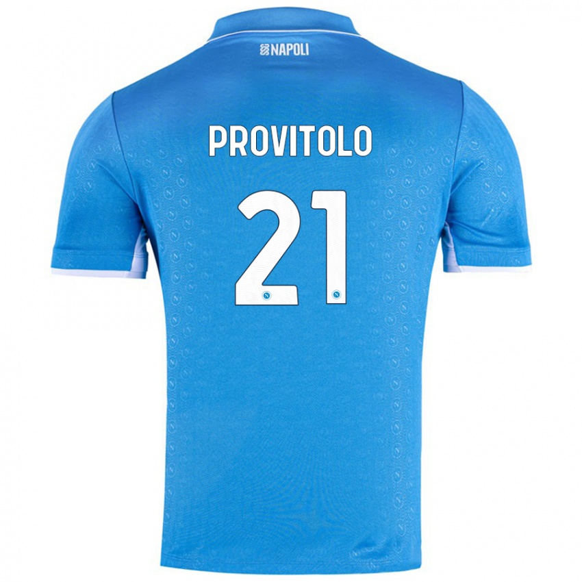 Uomo Maglia Vincenzo Provitolo #21 Azzurro Cielo Kit Gara Home 2024/25 Maglietta