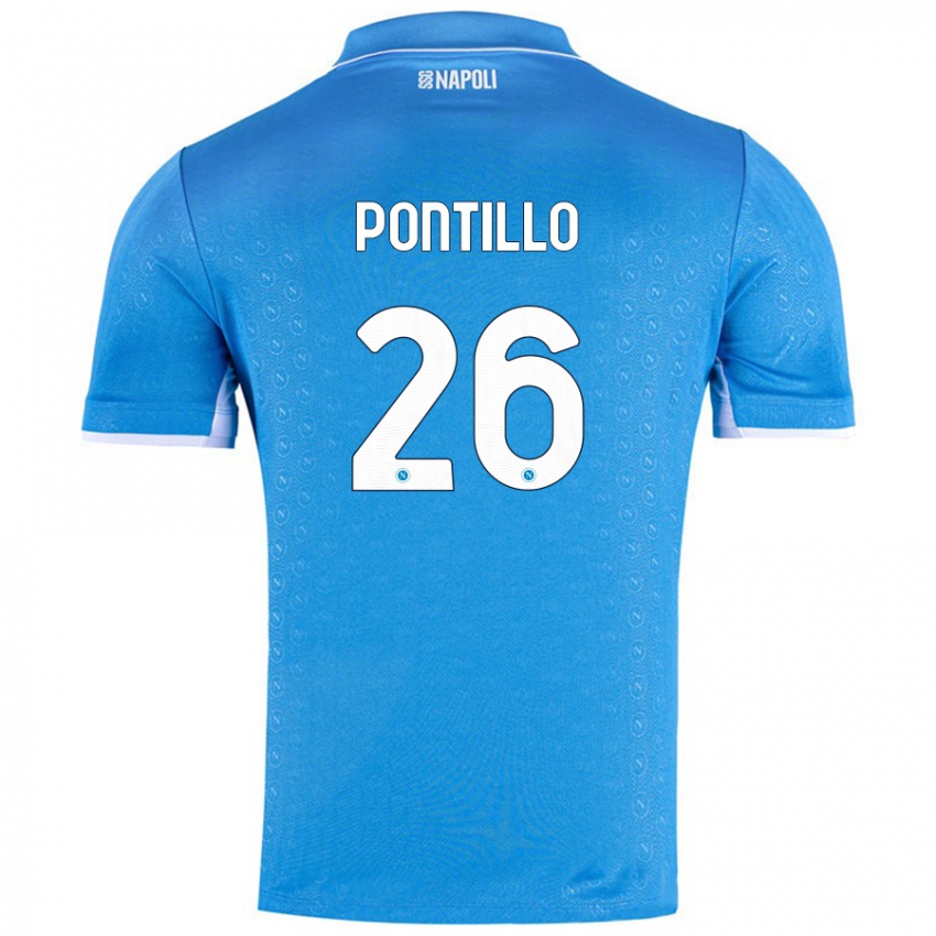 Uomo Maglia Pasquale Pontillo #26 Azzurro Cielo Kit Gara Home 2024/25 Maglietta