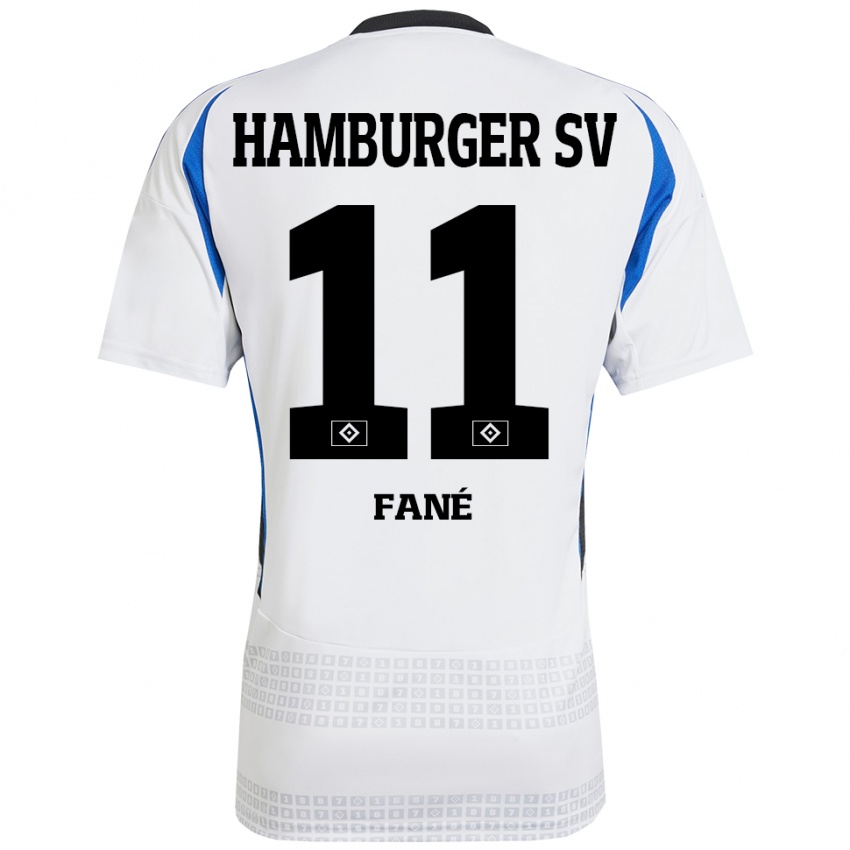 Uomo Maglia Sidi Fané #11 Bianco Blu Kit Gara Home 2024/25 Maglietta