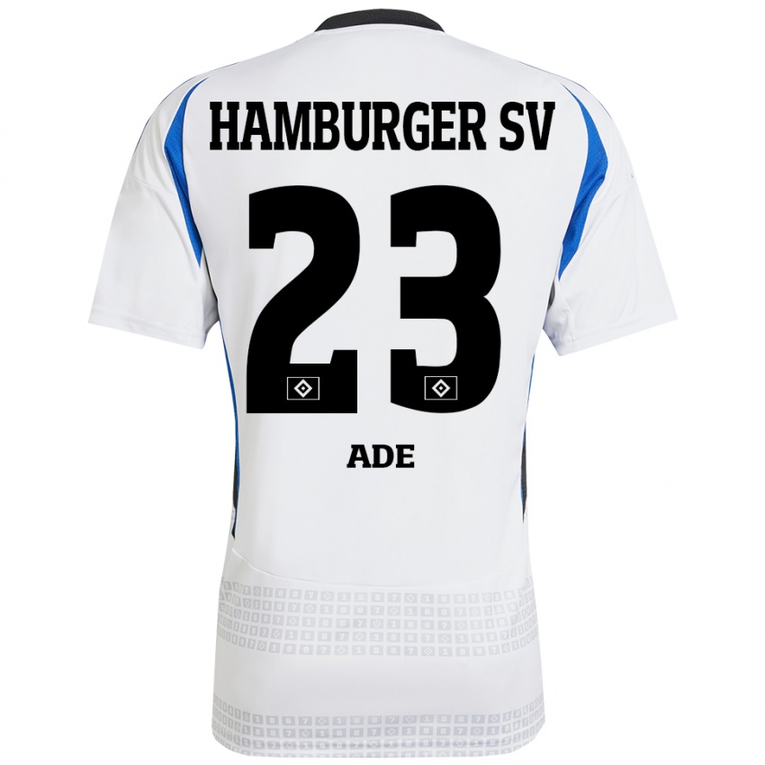 Uomo Maglia Jeremy Ade #23 Bianco Blu Kit Gara Home 2024/25 Maglietta