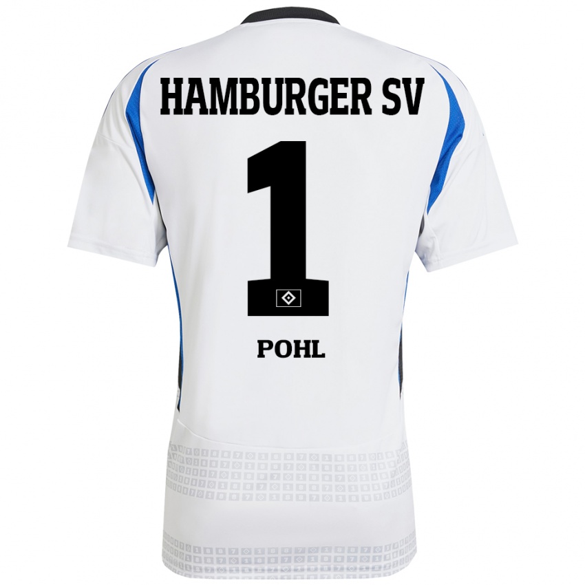 Uomo Maglia Christina Pohl #1 Bianco Blu Kit Gara Home 2024/25 Maglietta