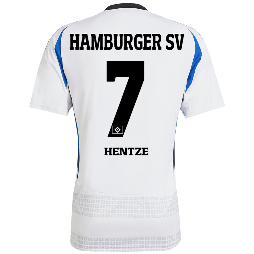 Uomo Maglia Tanita-Tammy Hentze #7 Bianco Blu Kit Gara Home 2024/25 Maglietta