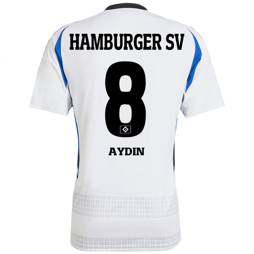 Uomo Maglia Songül Aydin #8 Bianco Blu Kit Gara Home 2024/25 Maglietta