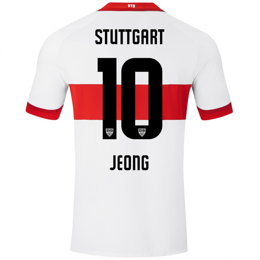 Uomo Maglia Woo-Yeong Jeong #10 Bianco Rosso Kit Gara Home 2024/25 Maglietta