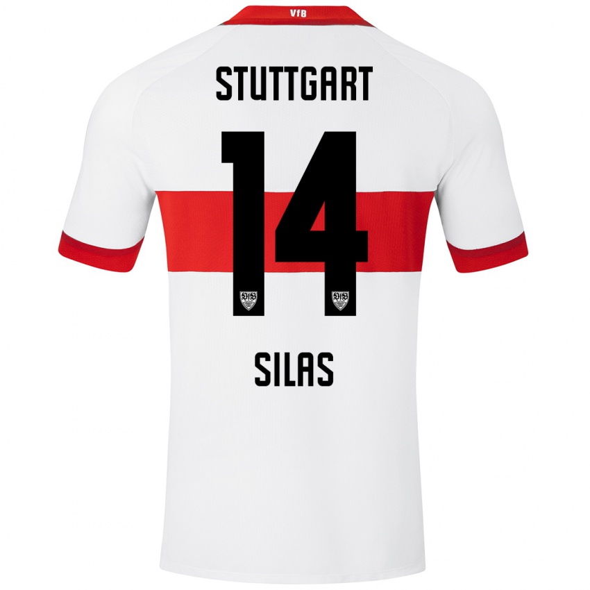 Uomo Maglia Silas #14 Bianco Rosso Kit Gara Home 2024/25 Maglietta