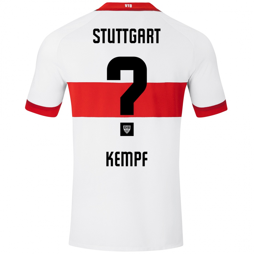 Uomo Maglia Karl Kempf #0 Bianco Rosso Kit Gara Home 2024/25 Maglietta