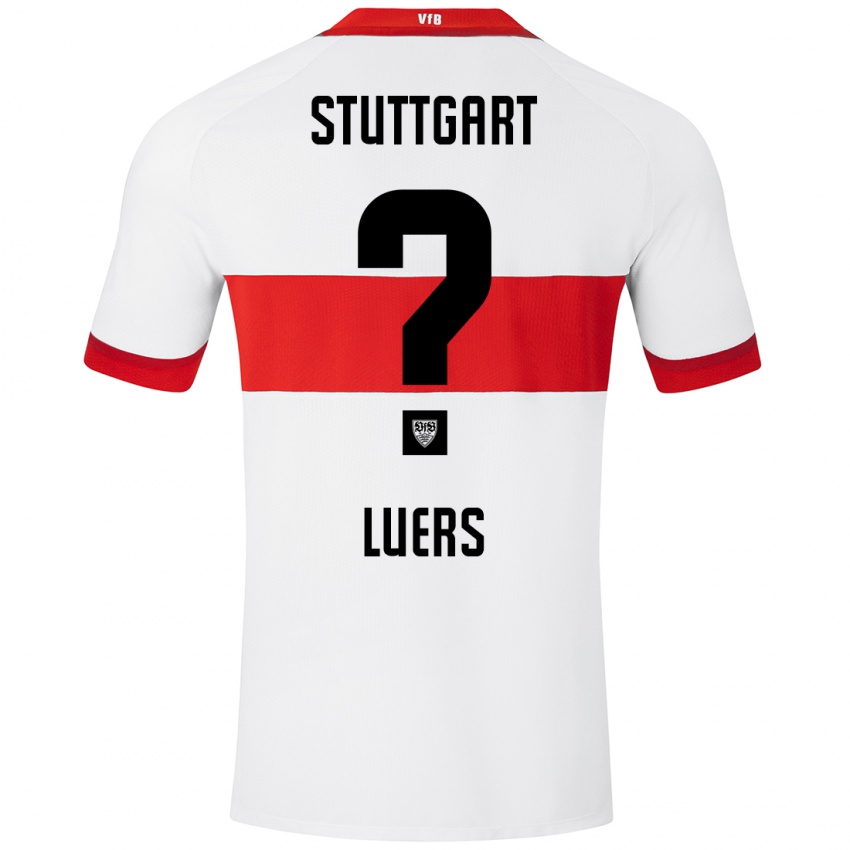 Uomo Maglia Julian Lüers #0 Bianco Rosso Kit Gara Home 2024/25 Maglietta