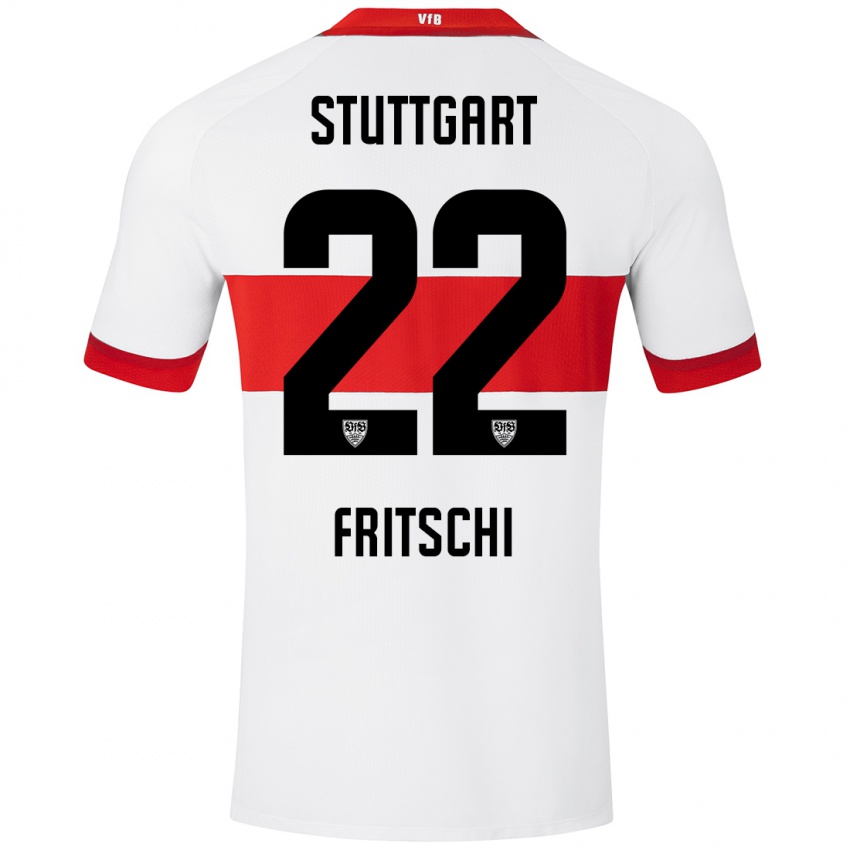 Uomo Maglia Paulo Fritschi #22 Bianco Rosso Kit Gara Home 2024/25 Maglietta