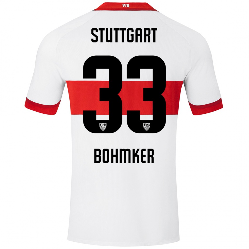 Uomo Maglia Finn Böhmker #33 Bianco Rosso Kit Gara Home 2024/25 Maglietta