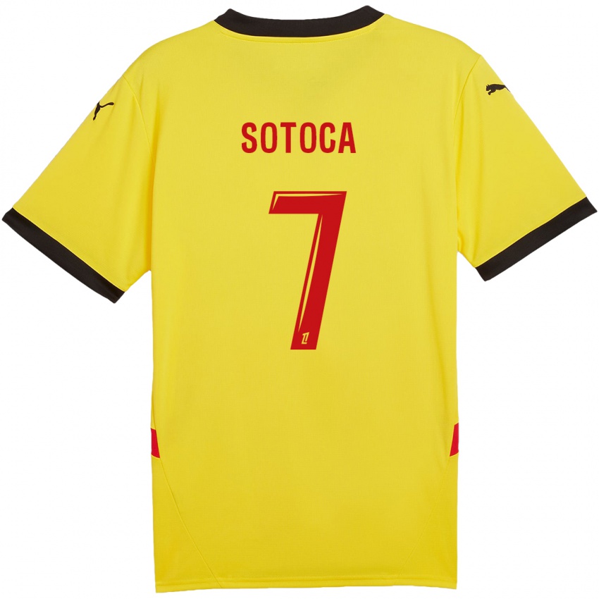 Uomo Maglia Florian Sotoca #7 Giallo Rosso Kit Gara Home 2024/25 Maglietta