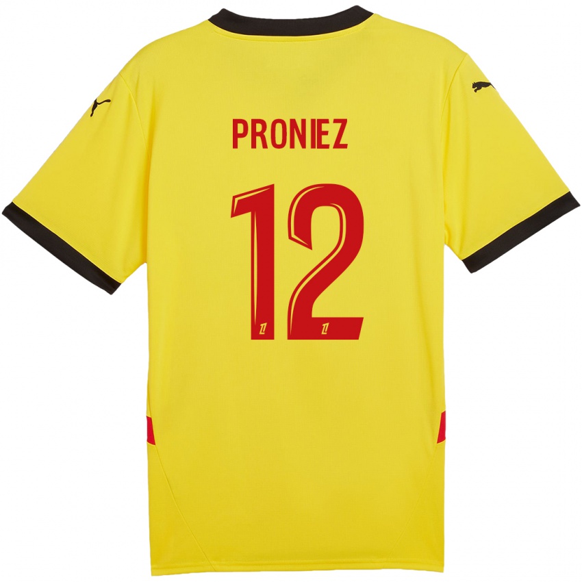 Uomo Maglia Fany Proniez #12 Giallo Rosso Kit Gara Home 2024/25 Maglietta