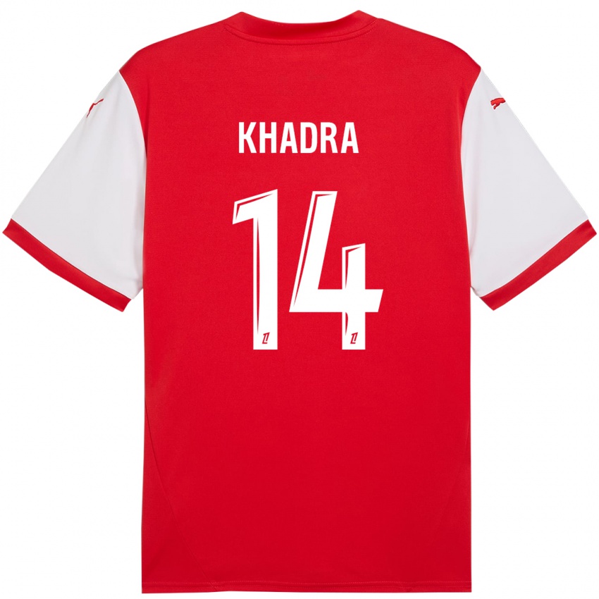 Uomo Maglia Reda Khadra #14 Rosso Bianco Kit Gara Home 2024/25 Maglietta