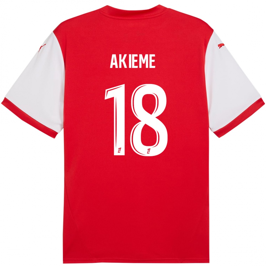 Uomo Maglia Sergio Akieme #18 Rosso Bianco Kit Gara Home 2024/25 Maglietta