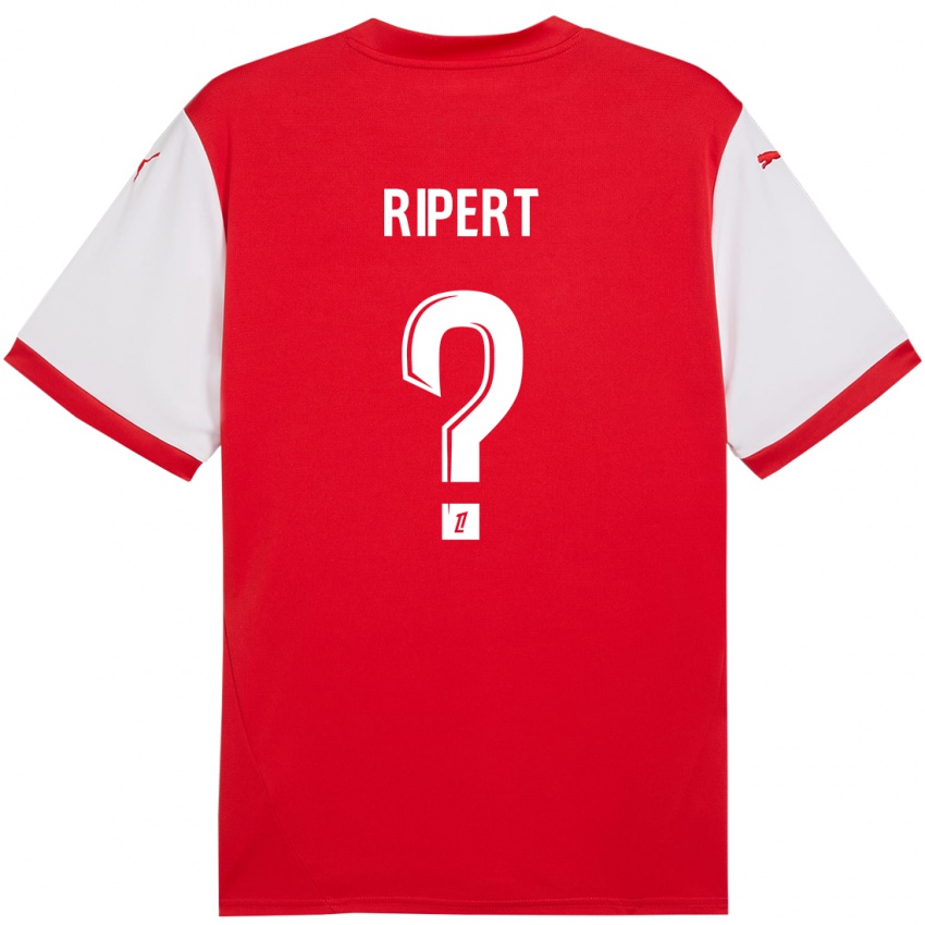 Uomo Maglia Léo Ripert #0 Rosso Bianco Kit Gara Home 2024/25 Maglietta