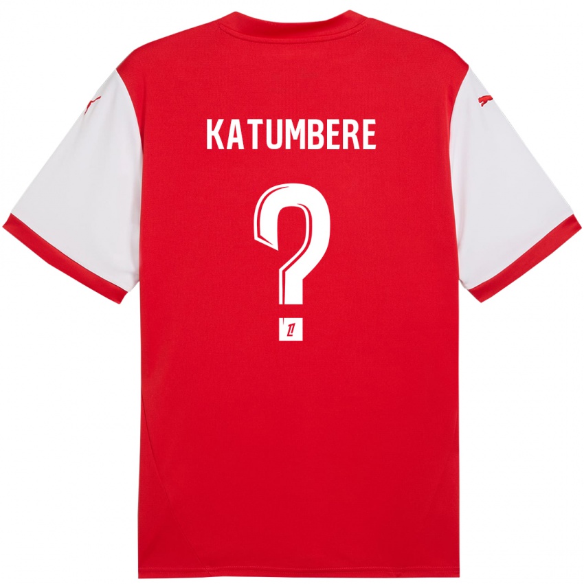 Uomo Maglia Noah Katumbere #0 Rosso Bianco Kit Gara Home 2024/25 Maglietta