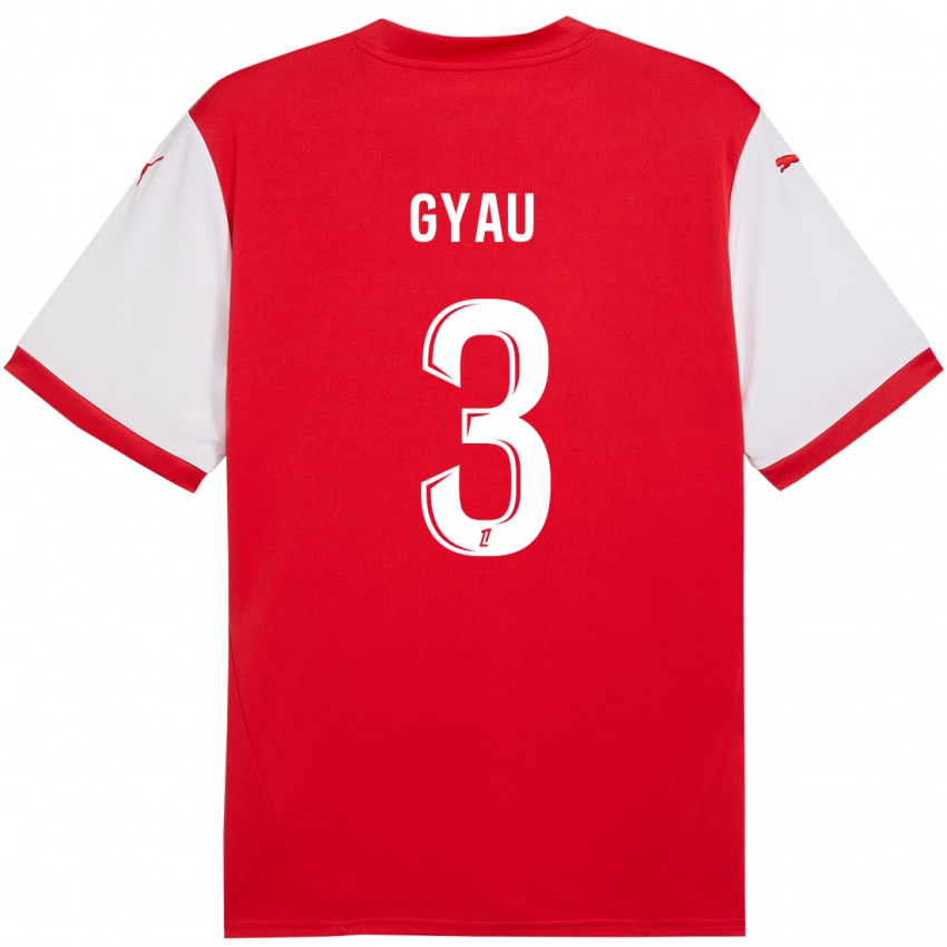 Uomo Maglia Mia Gyau #3 Rosso Bianco Kit Gara Home 2024/25 Maglietta