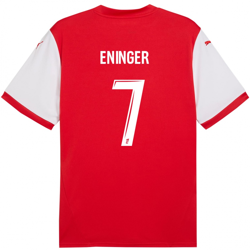 Uomo Maglia Thelma Eninger #7 Rosso Bianco Kit Gara Home 2024/25 Maglietta