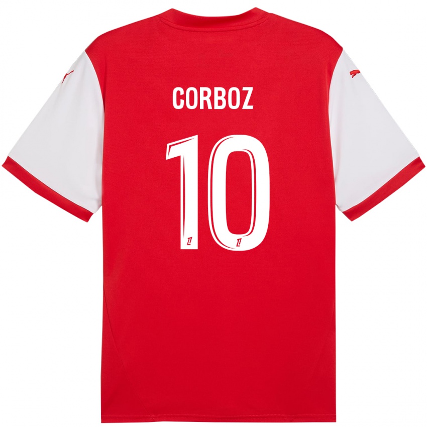 Uomo Maglia Rachel Corboz #10 Rosso Bianco Kit Gara Home 2024/25 Maglietta