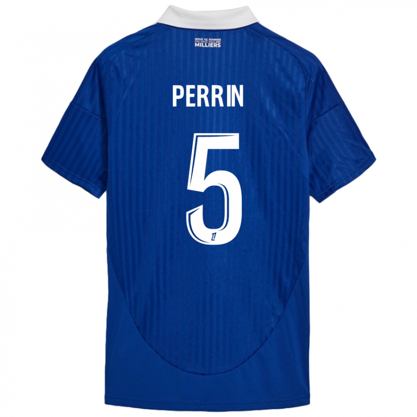 Uomo Maglia Lucas Perrin #5 Blu Bianco Kit Gara Home 2024/25 Maglietta