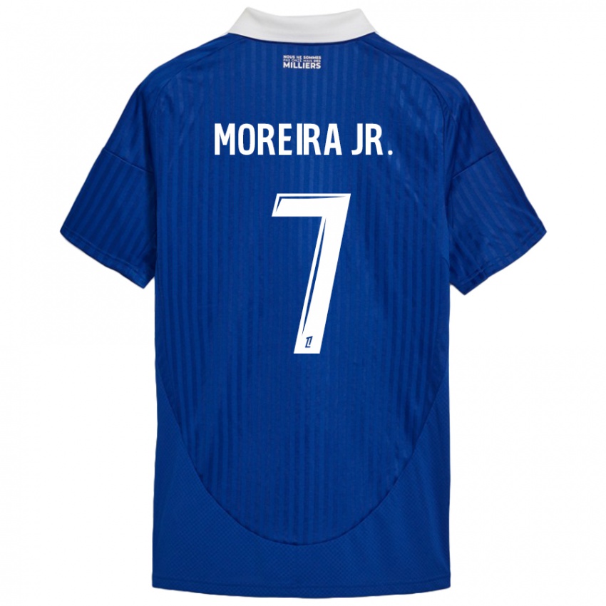 Uomo Maglia Diego Moreira #7 Blu Bianco Kit Gara Home 2024/25 Maglietta