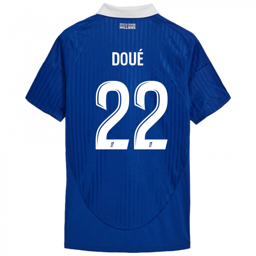 Uomo Maglia Guéla Doué #22 Blu Bianco Kit Gara Home 2024/25 Maglietta