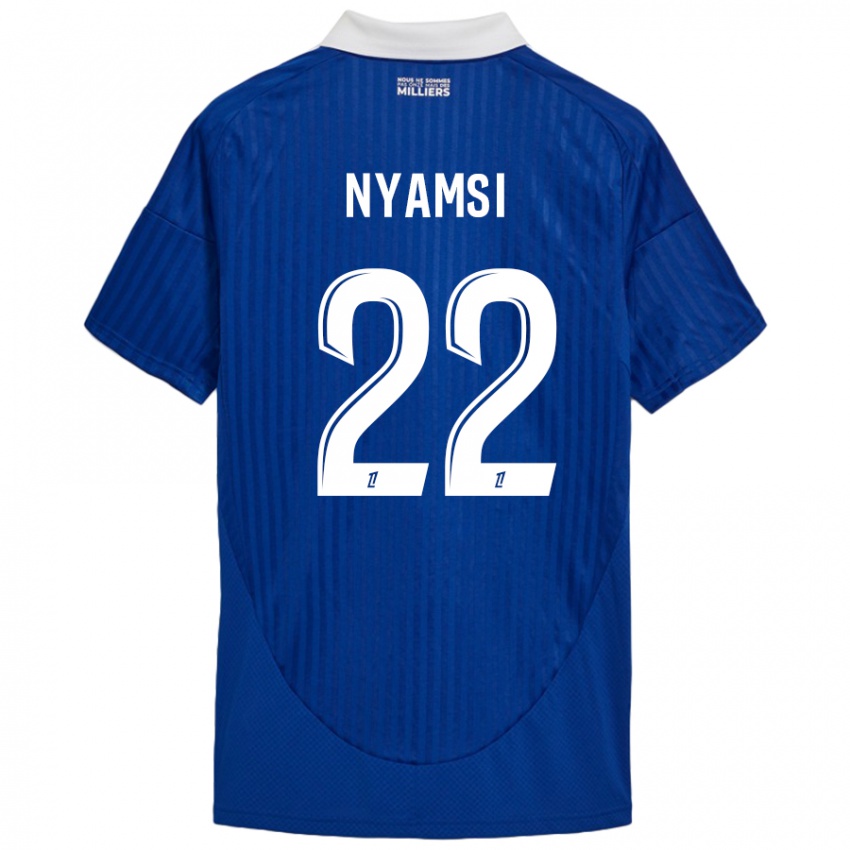 Uomo Maglia Gerzino Nyamsi #22 Blu Bianco Kit Gara Home 2024/25 Maglietta