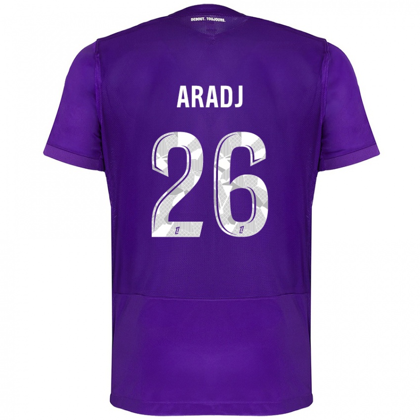 Uomo Maglia Ylies Aradj #26 Viola Bianco Kit Gara Home 2024/25 Maglietta