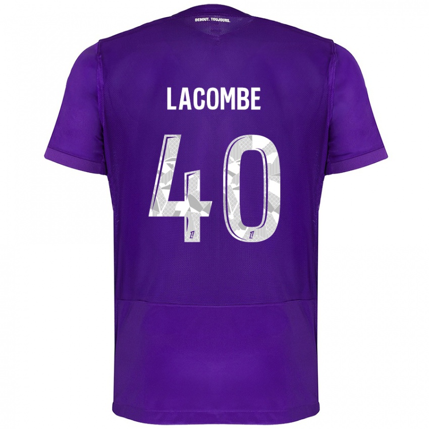 Uomo Maglia Justin Lacombe #40 Viola Bianco Kit Gara Home 2024/25 Maglietta