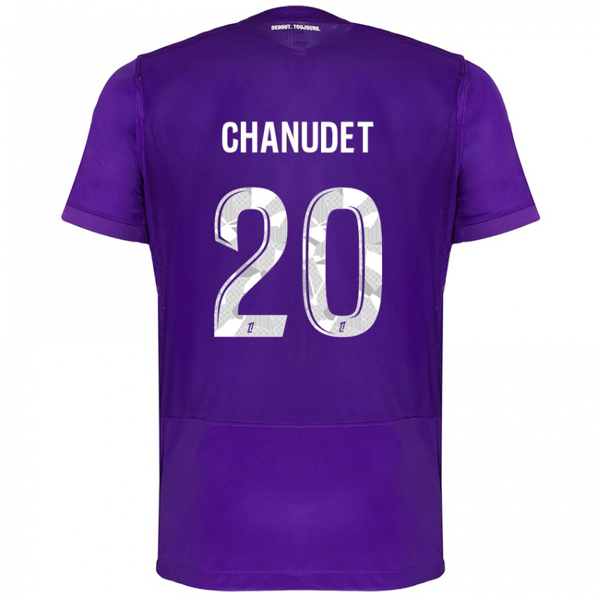 Uomo Maglia Coralie Chanudet #20 Viola Bianco Kit Gara Home 2024/25 Maglietta