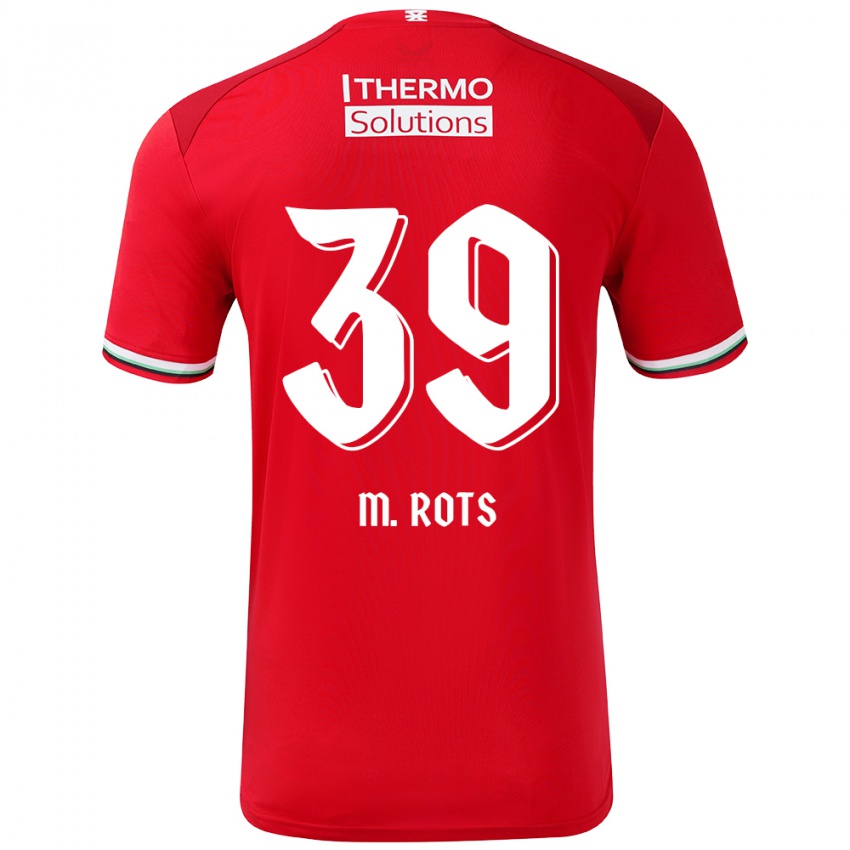 Uomo Maglia Mats Rots #39 Rosso Bianco Kit Gara Home 2024/25 Maglietta