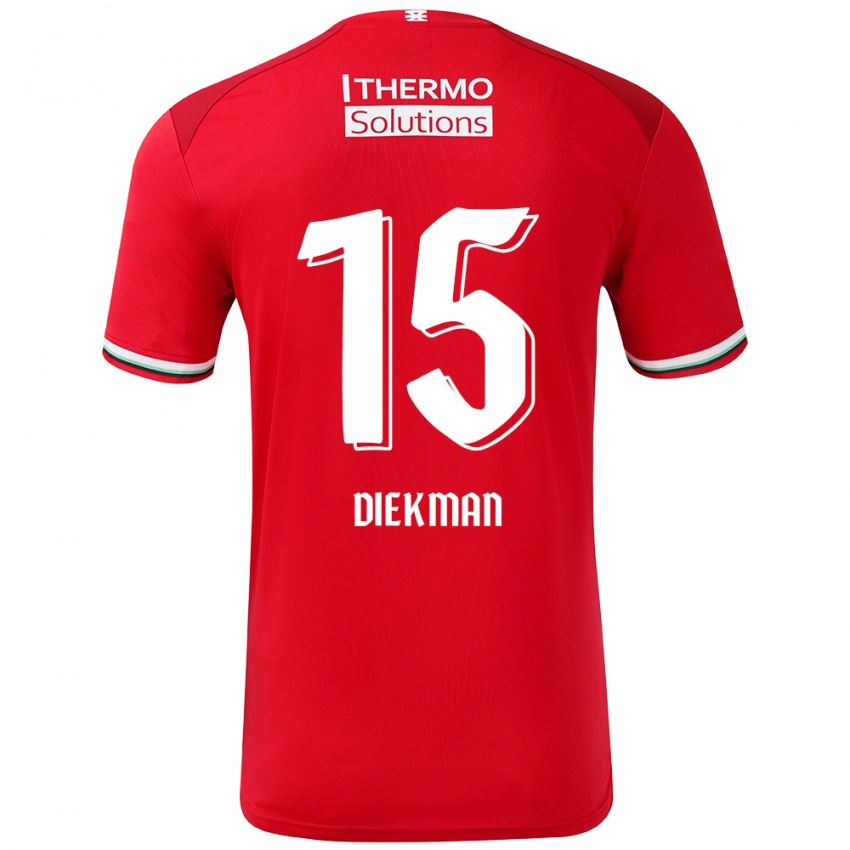 Uomo Maglia Jill Diekman #15 Rosso Bianco Kit Gara Home 2024/25 Maglietta