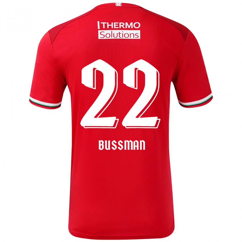 Uomo Maglia Fiene Bussman #22 Rosso Bianco Kit Gara Home 2024/25 Maglietta