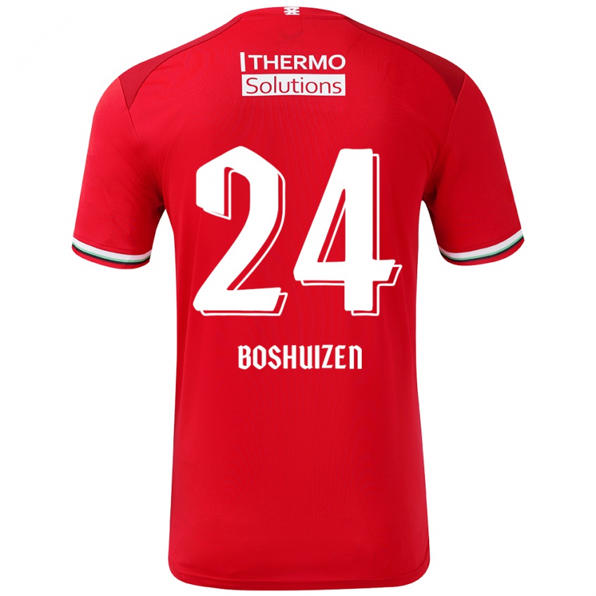 Uomo Maglia Annouk Boshuizen #24 Rosso Bianco Kit Gara Home 2024/25 Maglietta