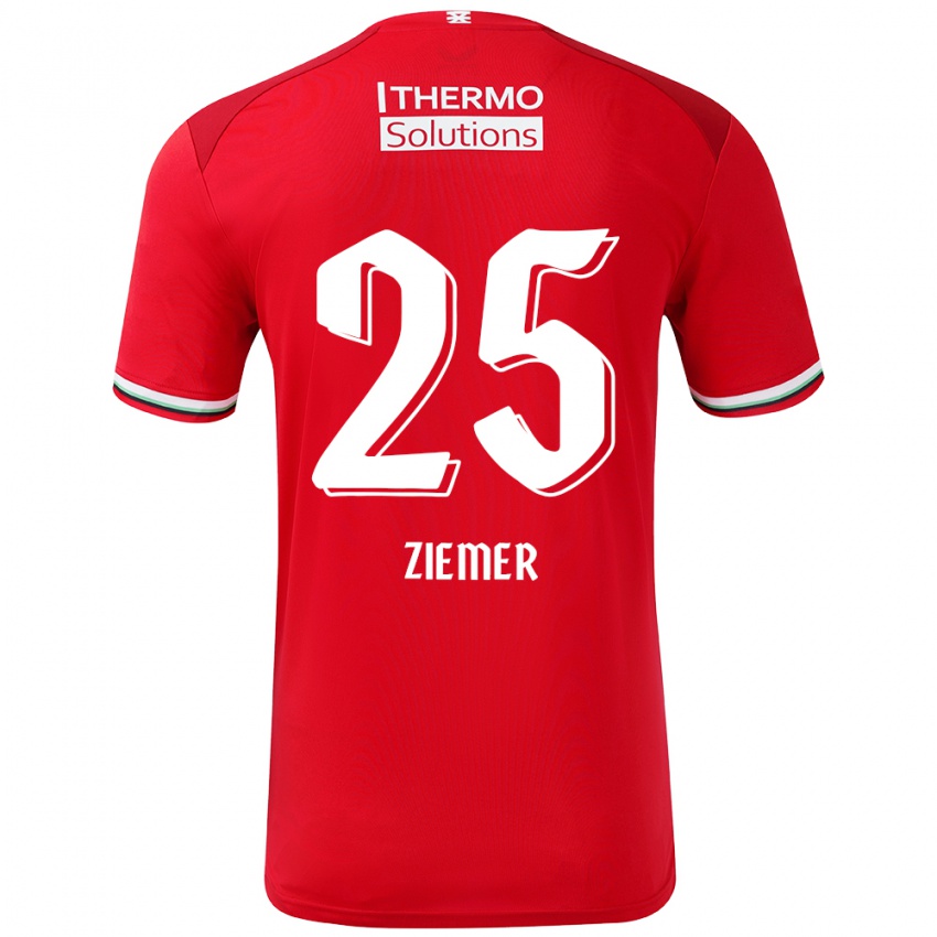 Uomo Maglia Taylor Ziemer #25 Rosso Bianco Kit Gara Home 2024/25 Maglietta